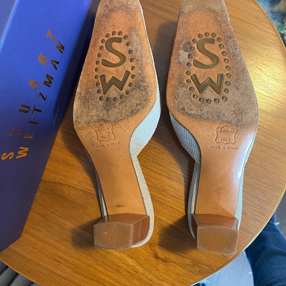 Stuart Weitzman Faux Snakeskin Mule Slides US 7.5 - Picture 8 of 9